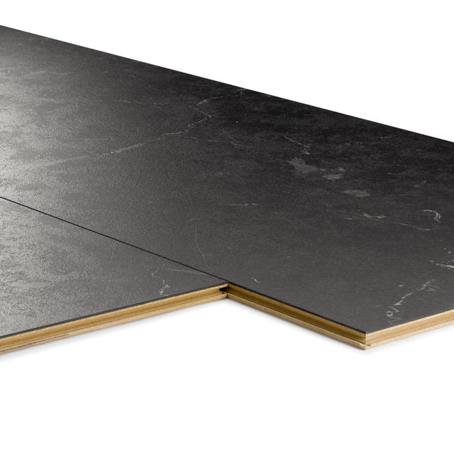 Alsafloor Creativ Dalle 832 Marmo Noir zwarte marmerlook tegellaminaat