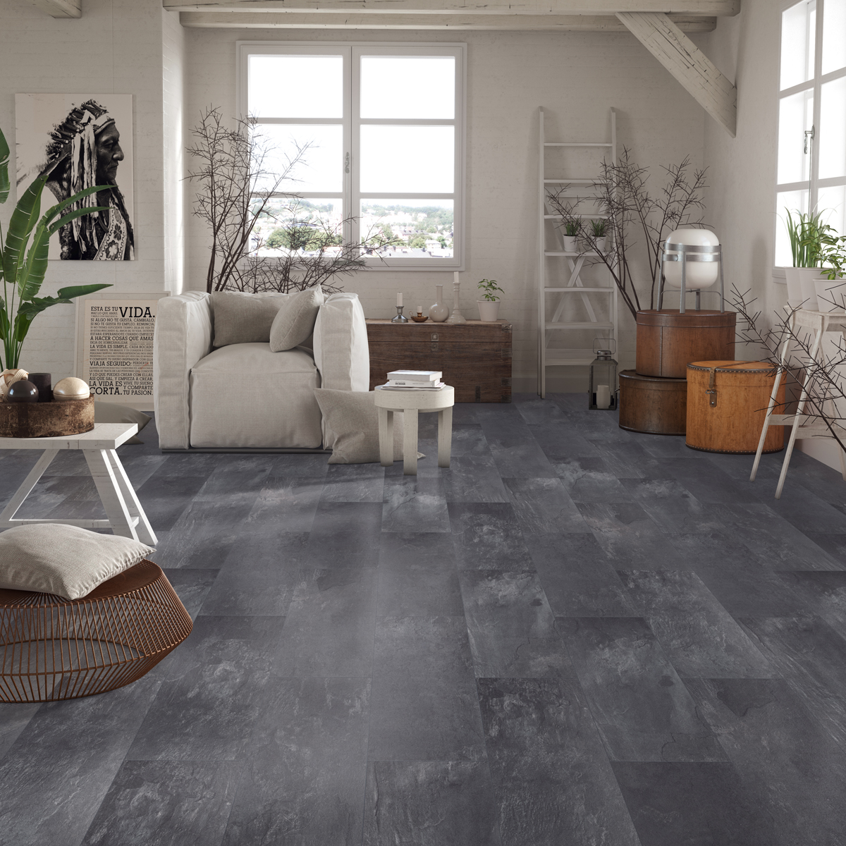 Interieur met Classen VisioGrande WR Oiled Slate 56015