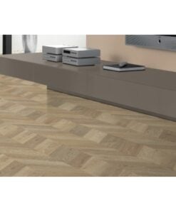 Sfeerfoto van licht eiken Fishbone Oak Natural laminaat met Hongaarse punt decor