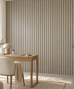 Akoestisch wandpaneel Linen Zand in een interieur – digitale sfeerimpressie