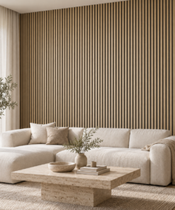 Akoestisch wandpaneel Scandi Licht in een interieur – digitale sfeerimpressie
