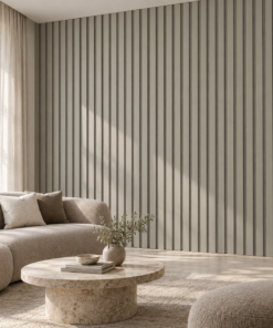 Akoestisch wandpaneel Stone Greige in een interieur – digitale sfeerimpressie